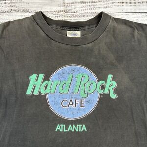 Vintage Hard Rock Cafe Atlanta T Shirt Sz XL Single Stitch USA Faded Neon 90s